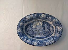 Vintage Blue & White Enoch Woods English Scenery Oval ...