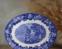 Enoch Woods Ware Blue and White Large Platter | Vintage ...