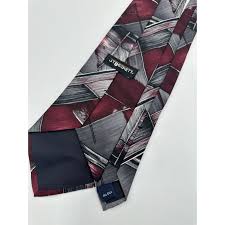 JT Beckett Red Gray Abstract Stripes VTG Designer Ties Silk ...