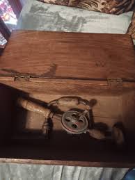 Pair antique wood hand drill tools in wood box,READ. | eBay