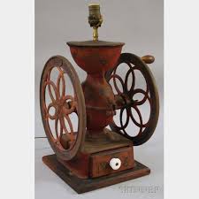 Sold at auction Enterprise Mfg. Co. Painted Cast Iron No. 5 Coffee Grinder/Table Lamp Auction Number 2540M Lot Number 1091 | Skinner Auctioneers