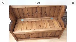 Dark Oak Stained Monks Bench - Etsy