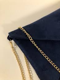 Navy Blue Wedding Clutch Bag, Gold With Sequins / Suede ...