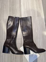 Aeyde Teresa Calf Knee High Tall Zip Brown Moka Mocha ...