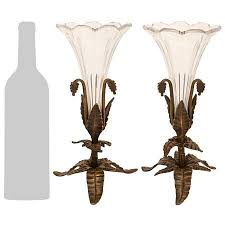 A Pair Of French Turn Of The Century Louis XVI St. Patinated Bronze And Baccarat Crystal Vases