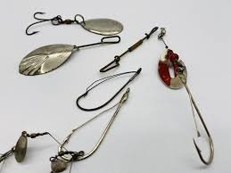 Lot of Vintage Fishing Lures Hooks 3 Spinner Wings Weedless ...