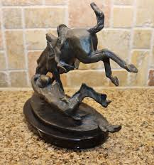 Frederic Remington WICKED PONY Heavy Statue with Marble Base ...