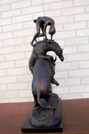 Vintage Frederic Remington Buffalo Horse Sculpture For Sale ...