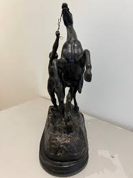 Large Antique Pair of 19th Century Sculptured Marley Horses ...