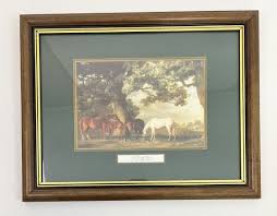 George Stubbs Framed Matted Art Print A Family Group Horses ...
