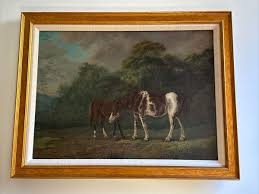 MASTERFUL ANTIQUE HORSE PAINTING 19TH CENTURY MYSTERY ...