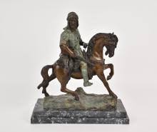 Sold at Auction: After Alfred Barye LE CAVALIER ARABE Bronze