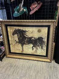 Large Gold Framed Horse Picture – Denims & Diamonds Boutique