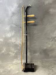 Chinese Asian 2 String Erhu Instrument Snake Skin? Covered Head W/ Bow & Case