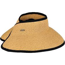 Sun N Sand Women's Paper Straw Roll-Up Sun Visor Hat - Tan ...