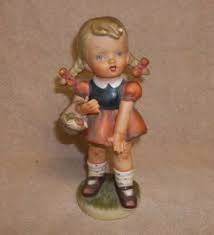 VINTAGE FIGURINE by ERICH STAUFFER #8262-GIRL WITH BASKET/ PONY TAILS-NO DAMAGE | eBay