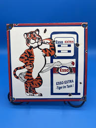 Esso Extra Pump Plate Sign with Tiger - 11 3/4" x 11 3/4" | eBay