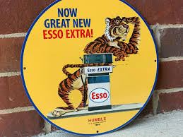 Esso Tiger Gasoline Heavy Steel Vintage Style Metal Sign - Etsy