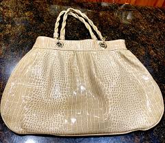 JESSICA SIMPSON Snake Embossed Print Beige Tan Large Tote ...