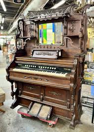 Antique 1908 Windsor Pump Organ, Solid Oak w Beveled Mirror ...