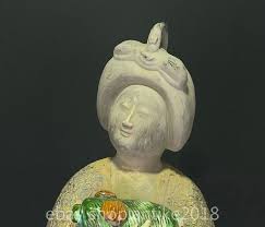 25.6" Old Chinese Tang Sancai Pottery Dynasty Maid Rigure ...