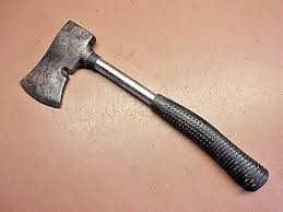 Vintage All Steel Camp Hatchet / Axe 13 1/4" Rubber Grip 3 ...