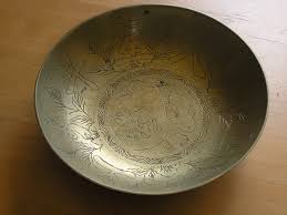 Great Vintage Antique Chinese Solid Brass Bowl Dragon Motif ...