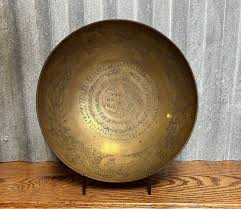 Antique Brass Hand Engraved Chinese Decorative Bowl - Ornate ...