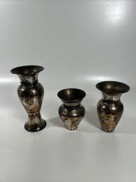 Three Brass Egyptian Vases Vintage | eBay