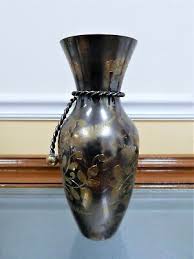 VTG Brass Etched Vase Floral Design - Made in India | eBay