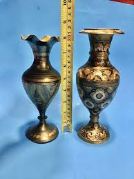 Boho Brass Vases: Etched Floral Home Decor, Made in India - Etsy