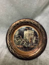 2 Tray copper vintage mexican aztec folk art trays gift ...