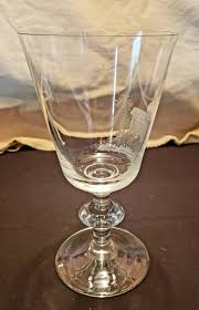 Etched Crystal Goblet- HUGE, 1800's - Etsy