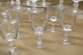 Lot - Vintage Set of 17 Steuben Monogrammed Drinking Glasses