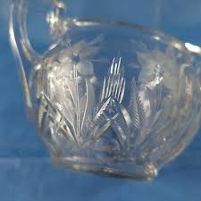 Vintage 1930's Heisey Crystal Glass Double Handle Sugar Bowl With Floral Cut | eBay