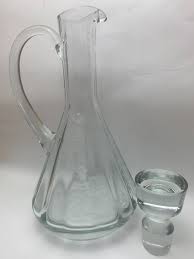 Vintage Etched Floral Glass Decanter Wine Whiskey Bourbon ...