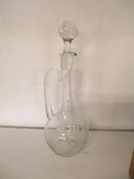 Vintage Cut Glass Lead Crystal Etched Floral Decanter w/ Stopper