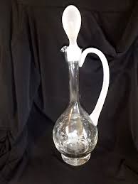ELEGANT Frosted & Etched ROSE Wine Carafe Decanter 16" w/Stopper - Ship Included | eBay