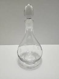 Vintage clear glass frosted etched Flowers, stopper decanter #3 | eBay