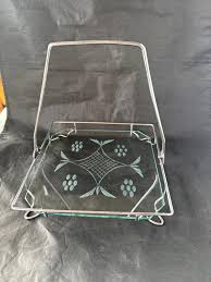 A Pretty Chrome and Etched Glass Cake Stand. Perfect for Afternoon Tea! C1940. - Etsy UK