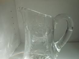 Antique Cut Glass Pitcher Heavy 8 5/8 Inches Clear | eBay