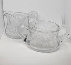 Vintage Crystal Cream Sugar Set, Sugar Bowl Creamer, Kitchen Dining, Serving Dining, Coffee, Tea, Vintage Cream Sugar Bowl Set, Sugar Cream - Etsy