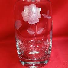 Vintage Crystal Decanter Etched With Floral Design w/ Stopper ~ 11" Tall | eBay