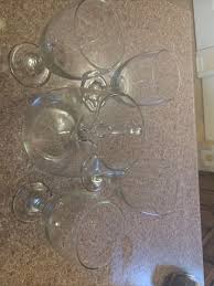 clear glass pitcher With Fold Spout and 4 Stem Footed wine ...