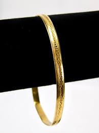 Beautiful Saudi Arabia 18K Etched Yellow Gold Lady's Bangle Bracelet Jewelry B | eBay
