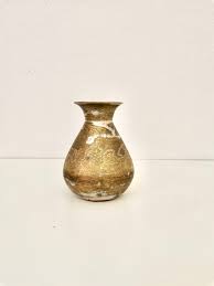Floral Etched Brass Vase - Etsy Israel