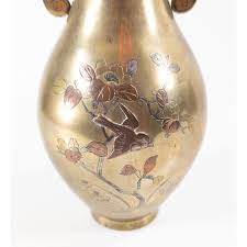 20th Century Japanese Meiji Mixed Metal Bronze Vase | Chairish
