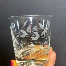 Dining | Vintage Mcm Etched Vines Cocktail Pitcher 6 Rocks Glasses Set | Poshmark