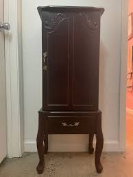 Antique Jewelry Box Stand Up Wood