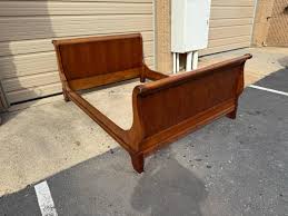 Vintage Louis Philippe Empire Style Cherry Sleigh Queen Size ...